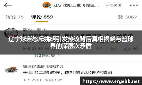 辽宁球迷怒斥姚明引发热议背后真相揭晓与篮球界的深层次矛盾